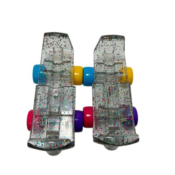BUILD A BEAR Set of 2 Roller Skate Shoes Glitter Clear Accessory Plastic - Picture 2 of 8